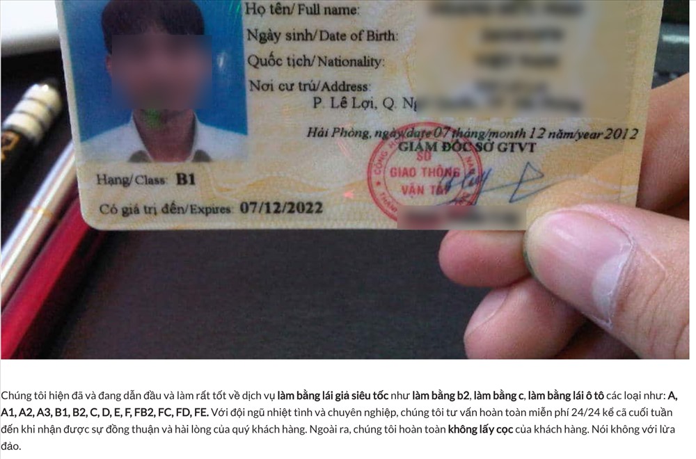 Các đường dây làm giả giấy tờ tùy thân vẫn hoạt động mạnh | VietnamBankers - Xác thực